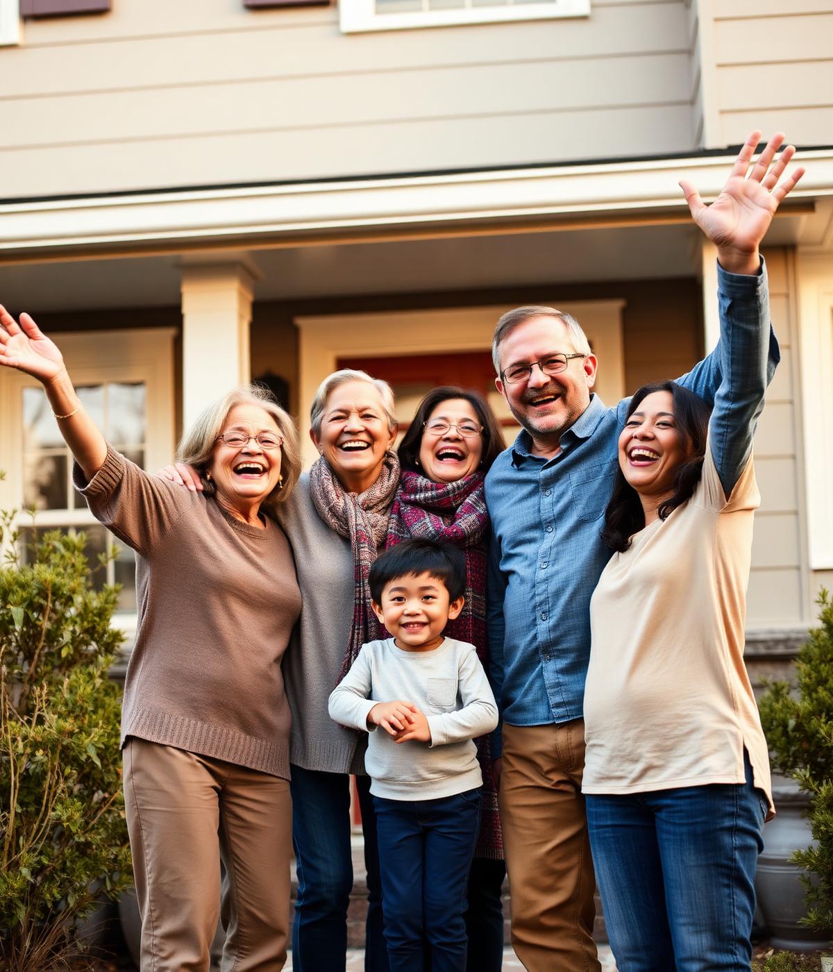 Happy multigenerational family